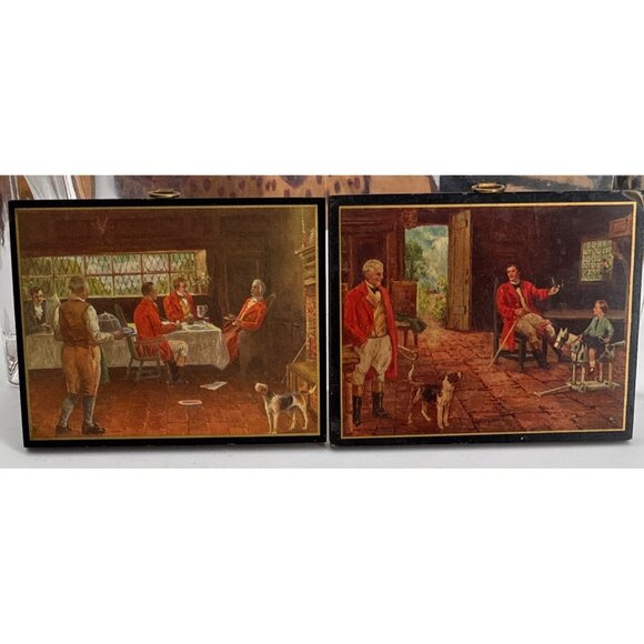 Vintage Wooden Plaques With English  Scenes - Picture 1 of 5